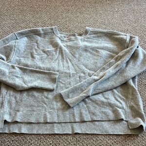 Free People Light Gray Crew Neck Sweater